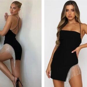 Black Mini Dress High Leg And Backless